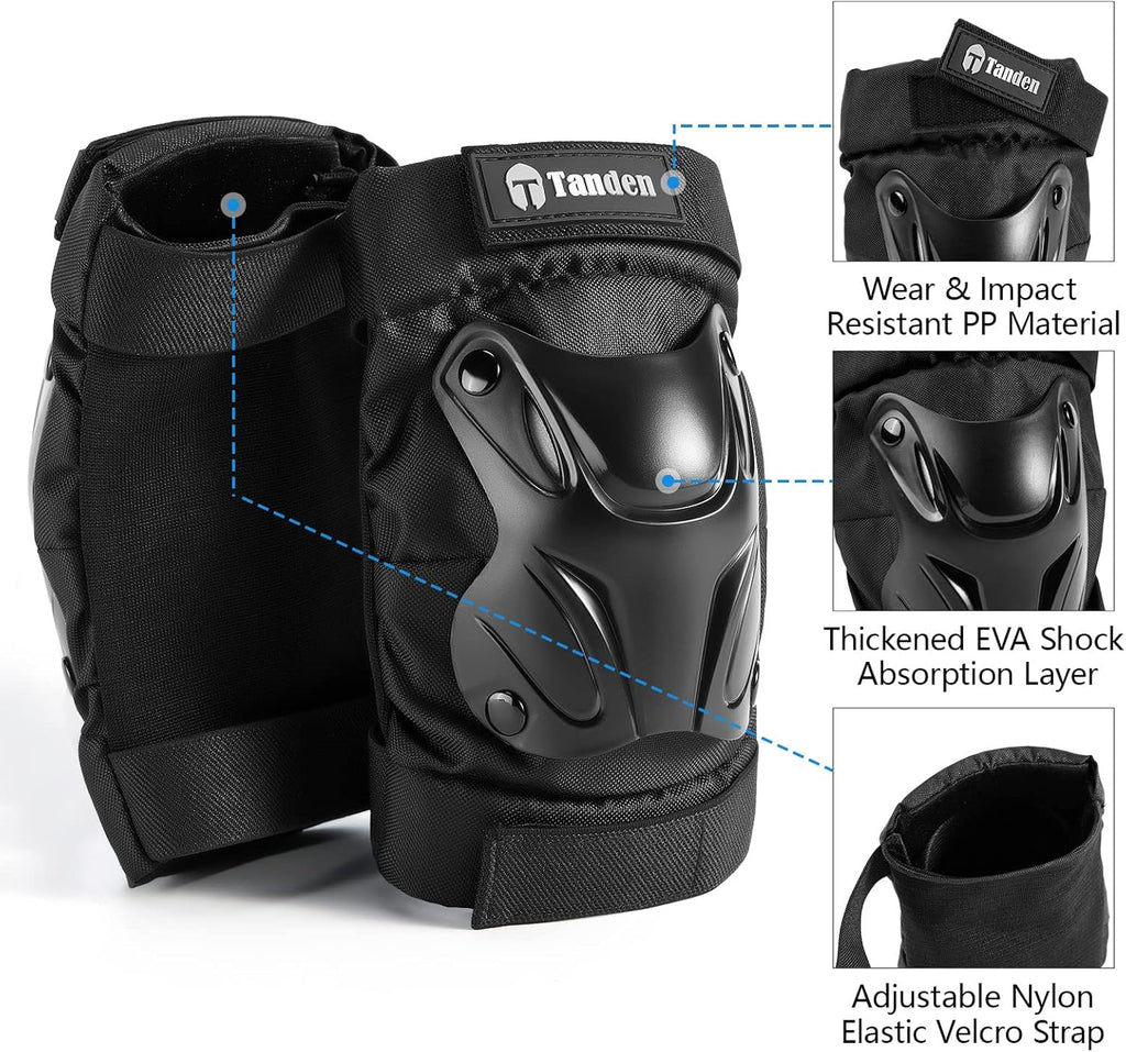 Tanden Protective Gear Set - Knee & Elbow Pads with Wrist Guards for Roller Skating | Adult Size