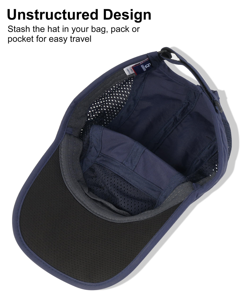 GADIEMKENSD Men Outdoor Hat Reflective Folding Running Sport Hats Summer Cool UPF 50 Sun Unstructured Baseball Caps for Men Women Breathable Light Quick Dry Travel Golf Hat Blue