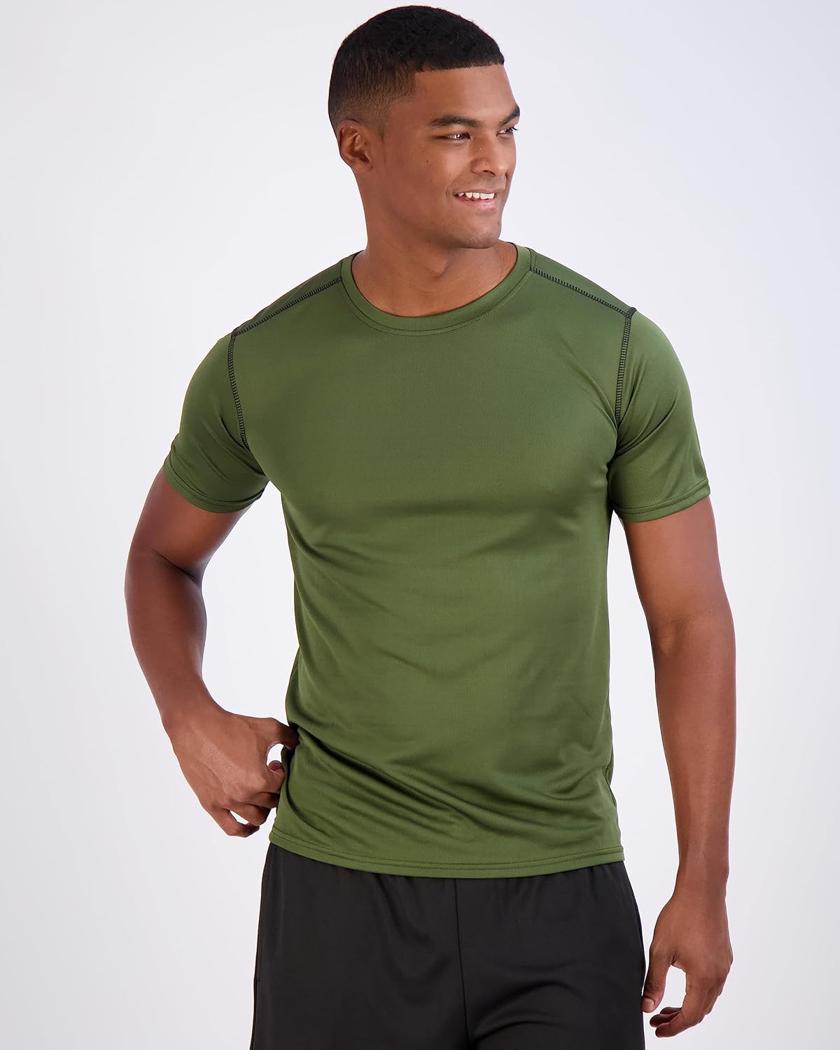 Real Essentials Men's Mesh Short Sleeve Crew Neck T-Shirt - 5 Pack Athletic Tees for Gym | Big & Tall Available