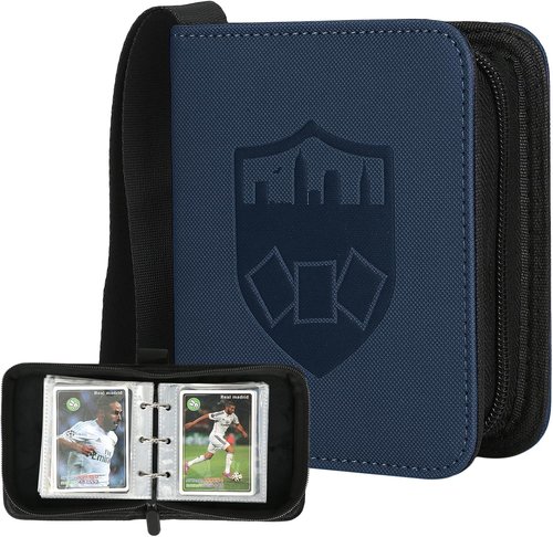 GERMUN Mini Card Binder - Premium 80-Pocket Trading Card Album with 40 Double-Sided Sleeves | Blue