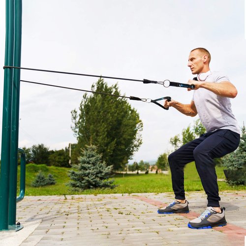 Fitteroy Premium Heavy Duty Exercise Handles (Set of 2) for Cable Machines and Resistance Bands