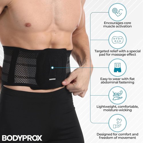 Bodyprox Back Support Brace - Breathable Design for Men and Women | Adjustable Fit for Comfort