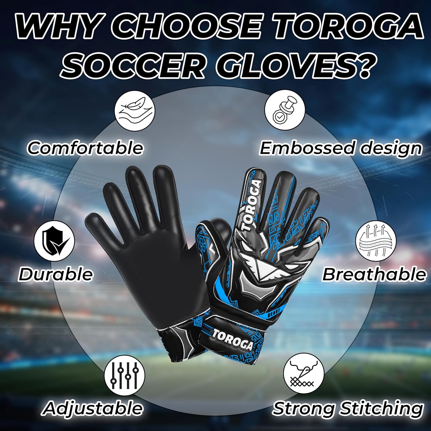 Regine Switzerland Goalkeeper Gloves - Youth Soccer Goalie Gloves with Strong Latex Grip & Double Wrist Support