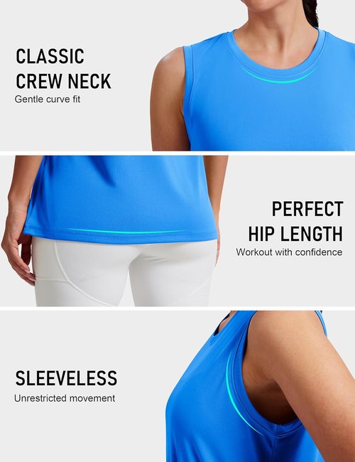 MAGCOMSEN Women's Sleeveless Workout Tank Top - Loose Fit Athletic Shirt for Summer Yoga & Running