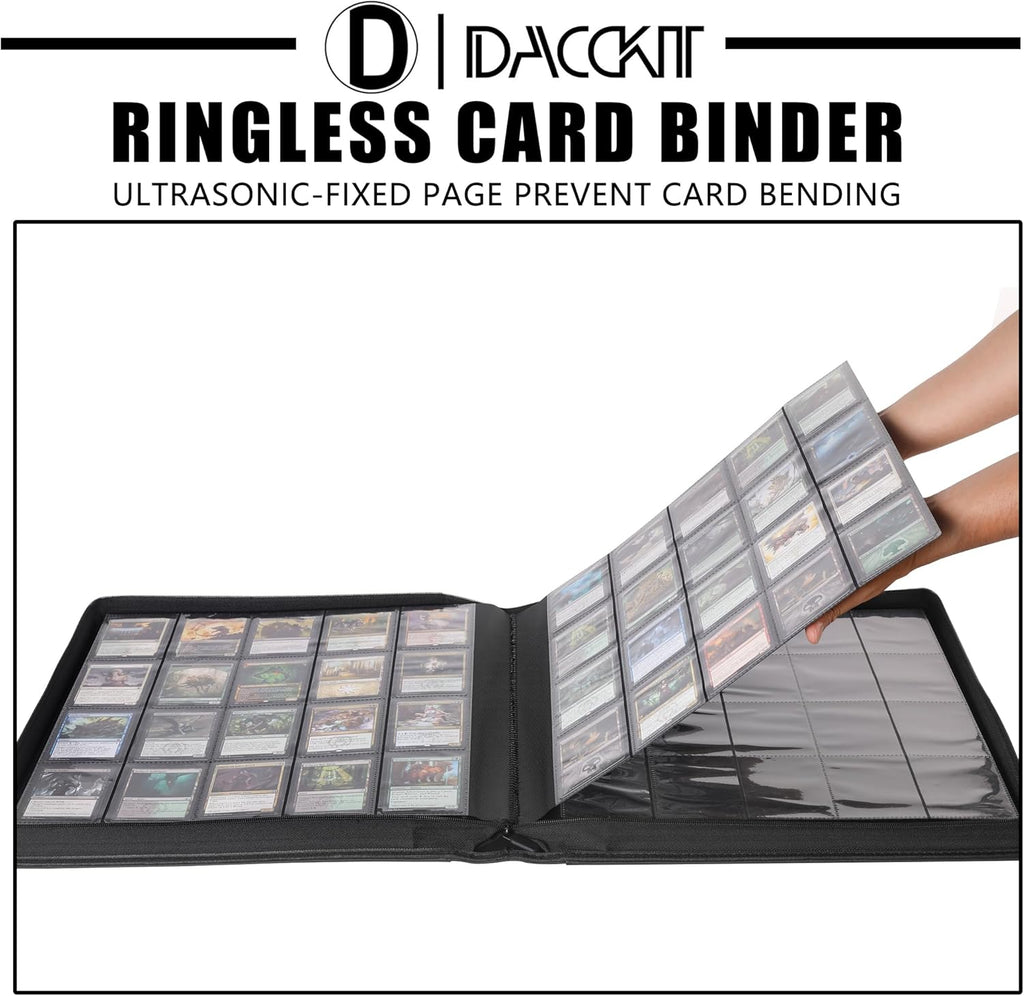Premium 2000 Pocket Card Binder - Ringless Trading Card Album Fits 2000 Cards | Bright Orange