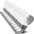 PAPLUS Compression Running Socks - 6 Pairs of Ankle Athletic Socks with Arch Support