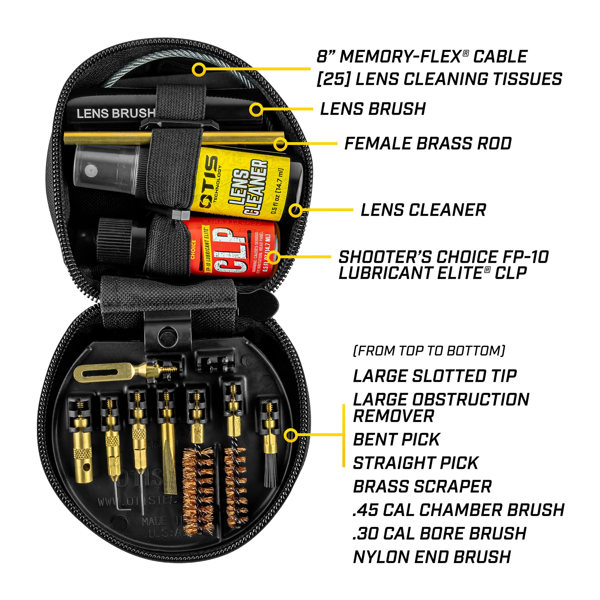 Otis Rifle Cleaning Kit for .308 Caliber, Includes Cleaning Rods, Brushes, Patches, Compact Design (FG-308-5)