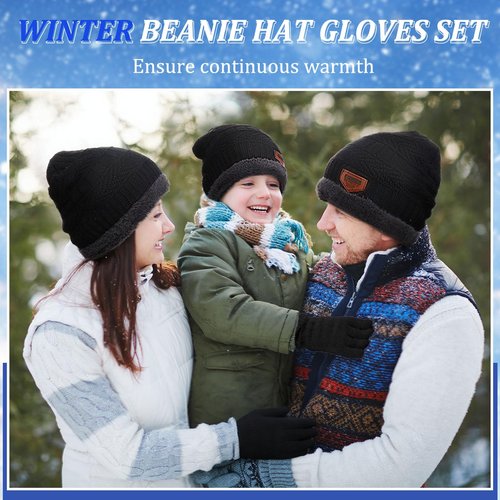 Handepo 48 Pcs Homeless Care Package Supplies Winter Beanie Hat and Gloves Sock Set Bulk Cold Weather Gift for Men Homeless Winter Supplies for Men Women Emergencies Donation Charity Shelter Gift