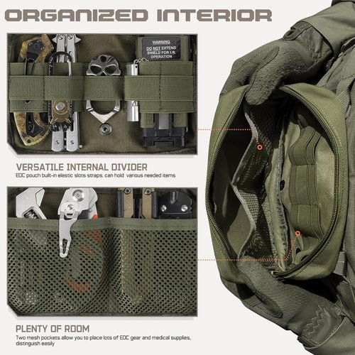 Molle Tactical Admin Pouch - EDC Tool Organizer with US Flag Patch | Versatile Waist Bag, Horizontal Design
