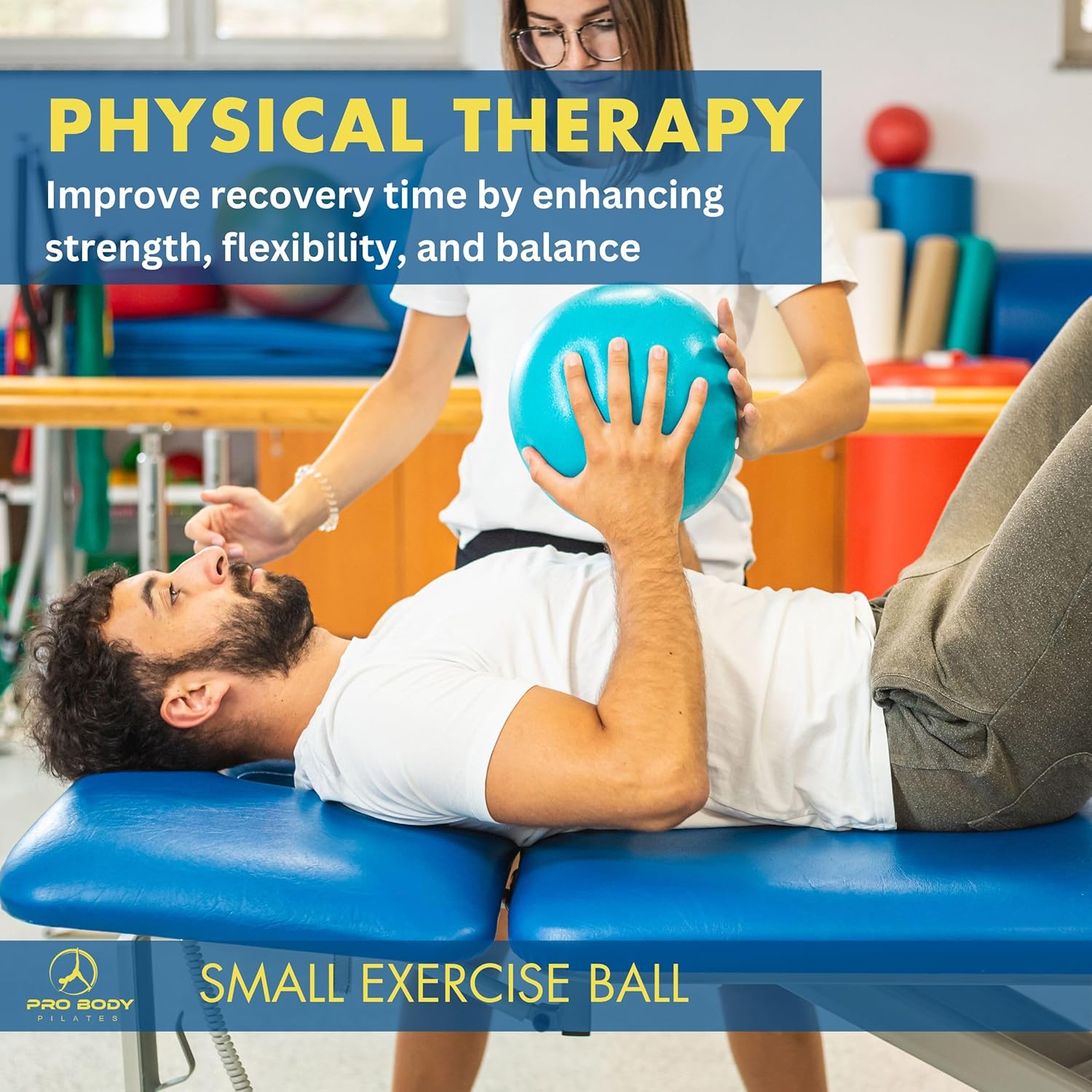 ProBody Pilates Exercise Ball - 9 Inch Stability Ball for Yoga, Core Strength & Physical Therapy
