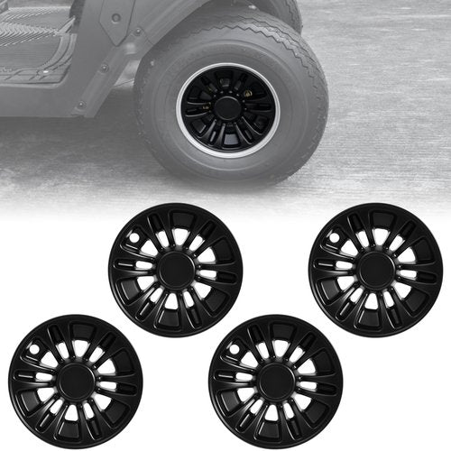 SAUTVS 8" Wheel Hub Caps for E-Z-GO/Club Car/Yamaha Golf Cart Accessories, 8 inch Center Tire Hub Cap Covers Wheel Rim Cover for Most Golf Carts, 4pcs, Matte Black