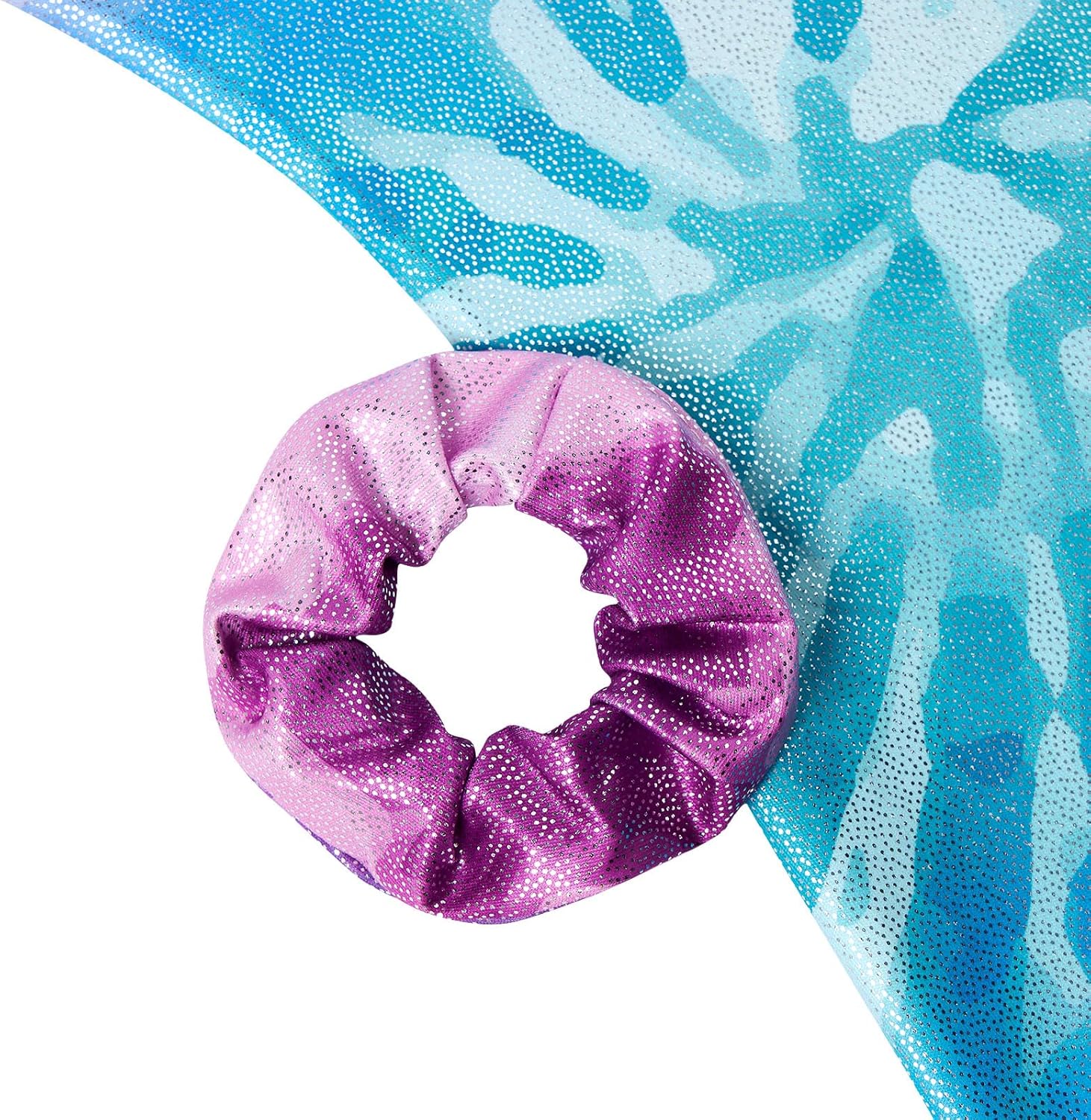 Vogseek Gymnastic Leotards for Girls 4-12Y - Sparkle Dance Unitards with Hair Scrunchie