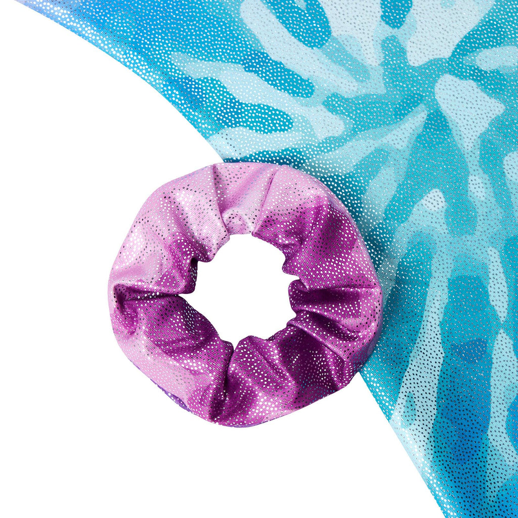 Vogseek Sparkly Gymnastics Leotards for Girls 4 5 Years Cute Psychedelic Tie Dye Shiny Ballet Dance Unitards Biketards with Hair Scrunchie Kids Tumbling Shorts Activewear Clothes