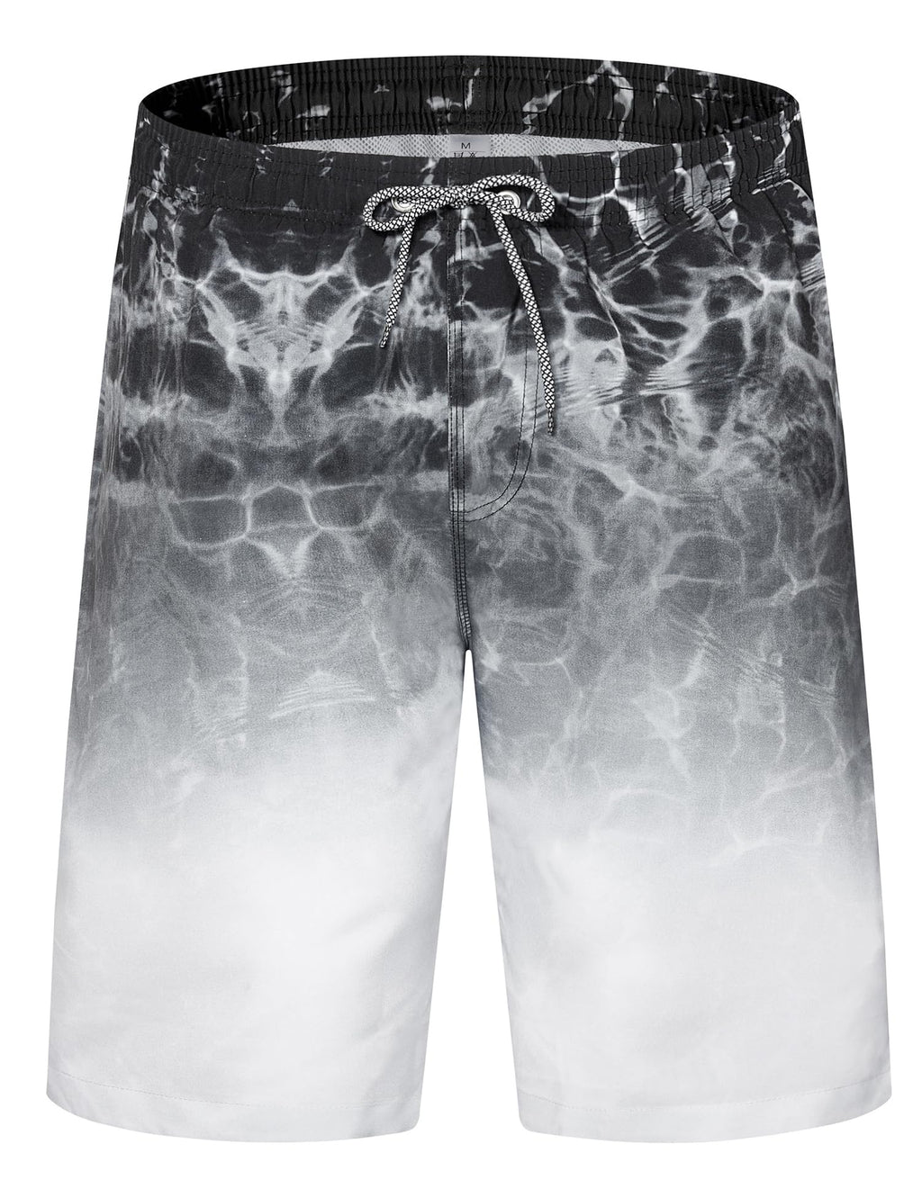 ELETOP Men's Swim Trunks Quick Dry Bathing Suit Swimming Board Shorts Mesh Lining Beach Swimwear Ripple Grey XL