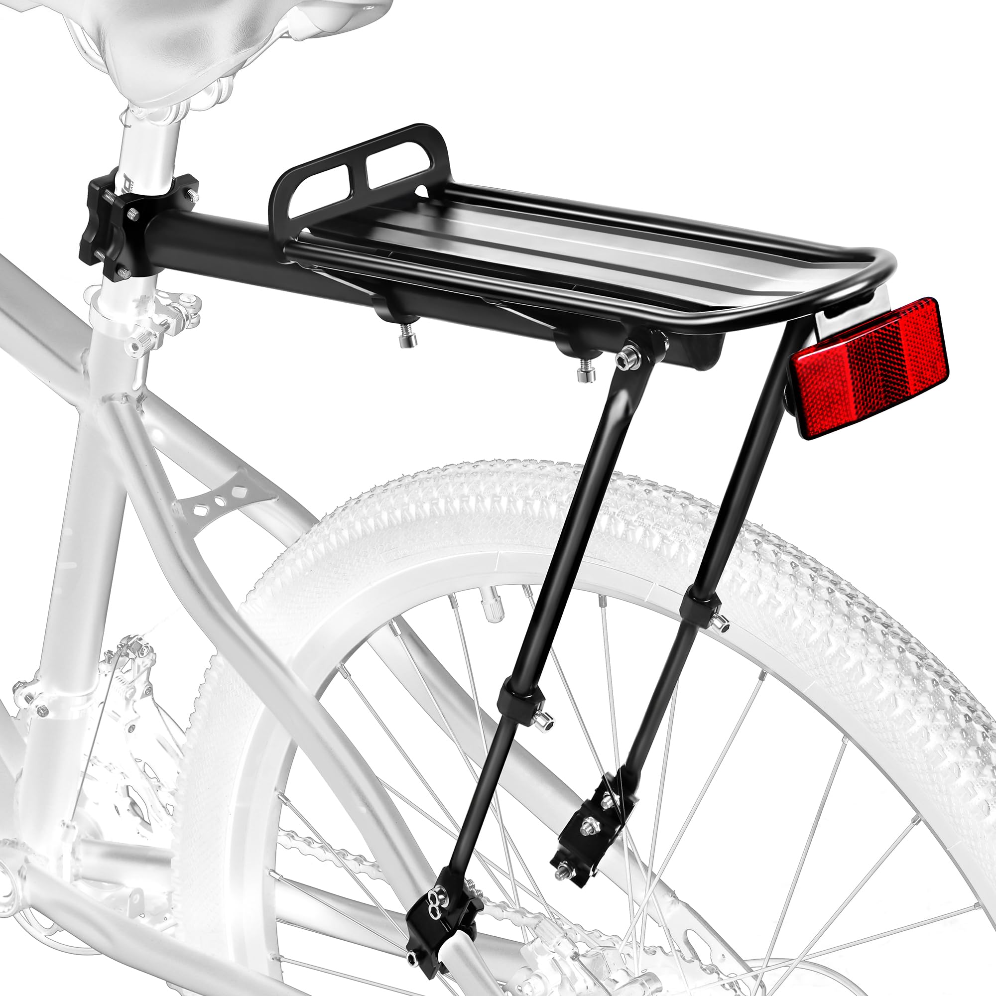 YONTUO BCR11:Rear Bike Rack,Bike Cargo Rack,Aluminum Alloy,Large Size Reflective,Retractable,Universal,Height Adjustable