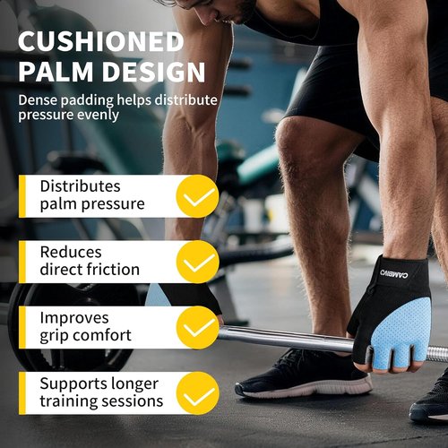 CAMBIVO Workout Gloves - Weight Lifting Gloves with Wrist Support & Non-Slip Grip | Breathable Gym Gloves for Training & Fitness