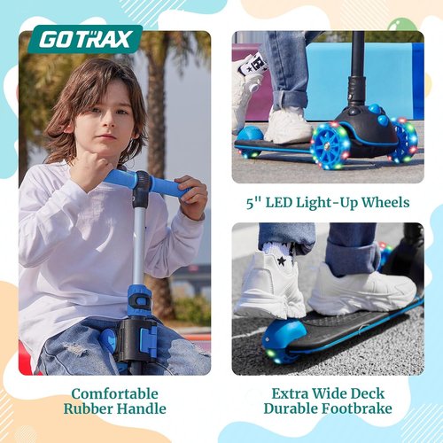 Gotrax KS3 Pro Kick Scooter for Kids - Removable Seat, Light-Up Wheels & Adjustable Handlebar | Ages 2-8