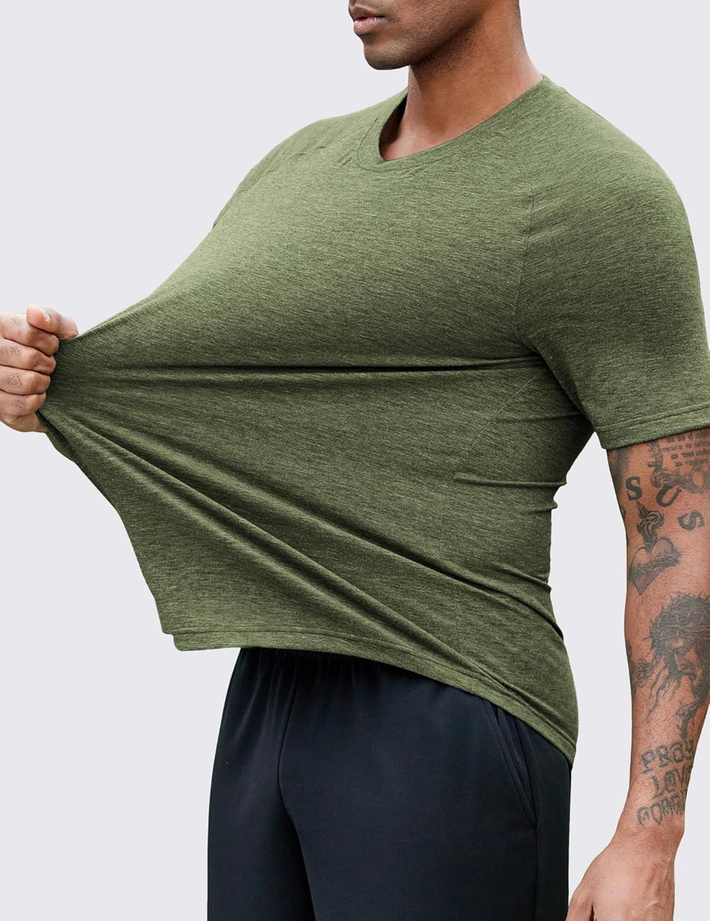 PINSPARK Men's Workout Shirts - Quick-Dry Moisture-Wicking Athletic Tee | 3-Pack Short Sleeve