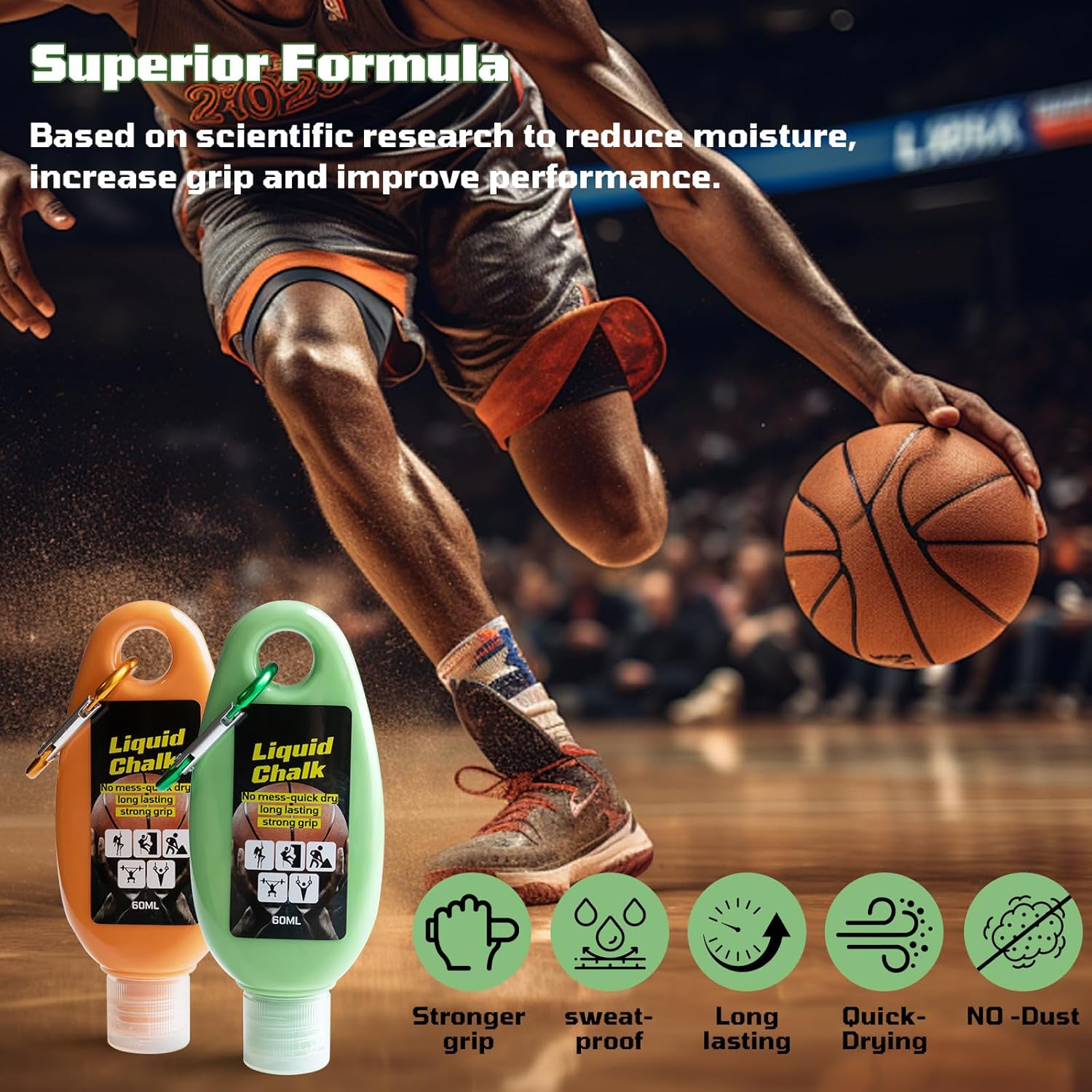 Skiennix Liquid Chalk - Mess-Free Gym Chalk for Weightlifting, Rock Climbing & More | 2oz (60ml)