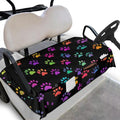 Knextrepoy Dog Paw Print Golf Cart Seat Cover for 2 Seats Summer Golf Cart Rear Seat Cover with 4 Front Pockets Universal Golf Cart Seat Blanket Comfortable and Keeps Warm in Winter