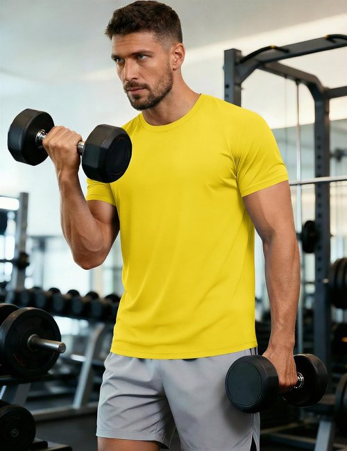 MAGCOMSEN Men's UPF 50+ Quick-Dry Athletic T-Shirt - Ideal for Running & Swimming, Comfortable Fit