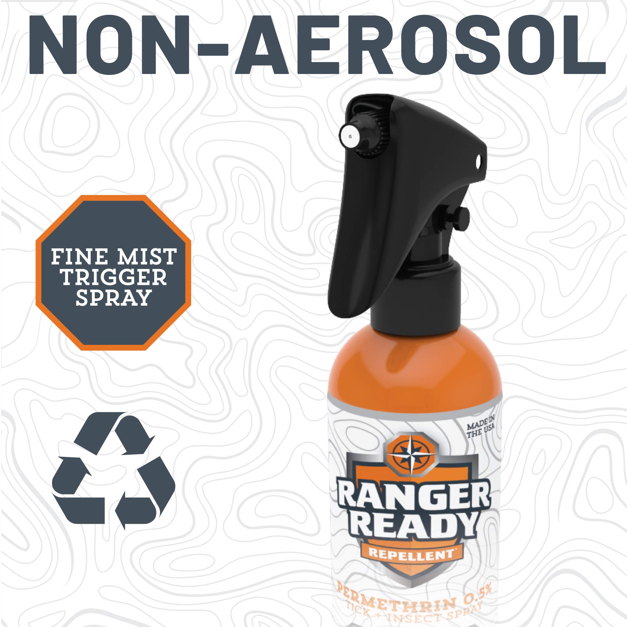 Ranger Ready Permethrin Spray for Clothes and Outdoor Gear - Permethrin Insect & Tick Repellent - Scent Zero (8oz, Pack of 3)