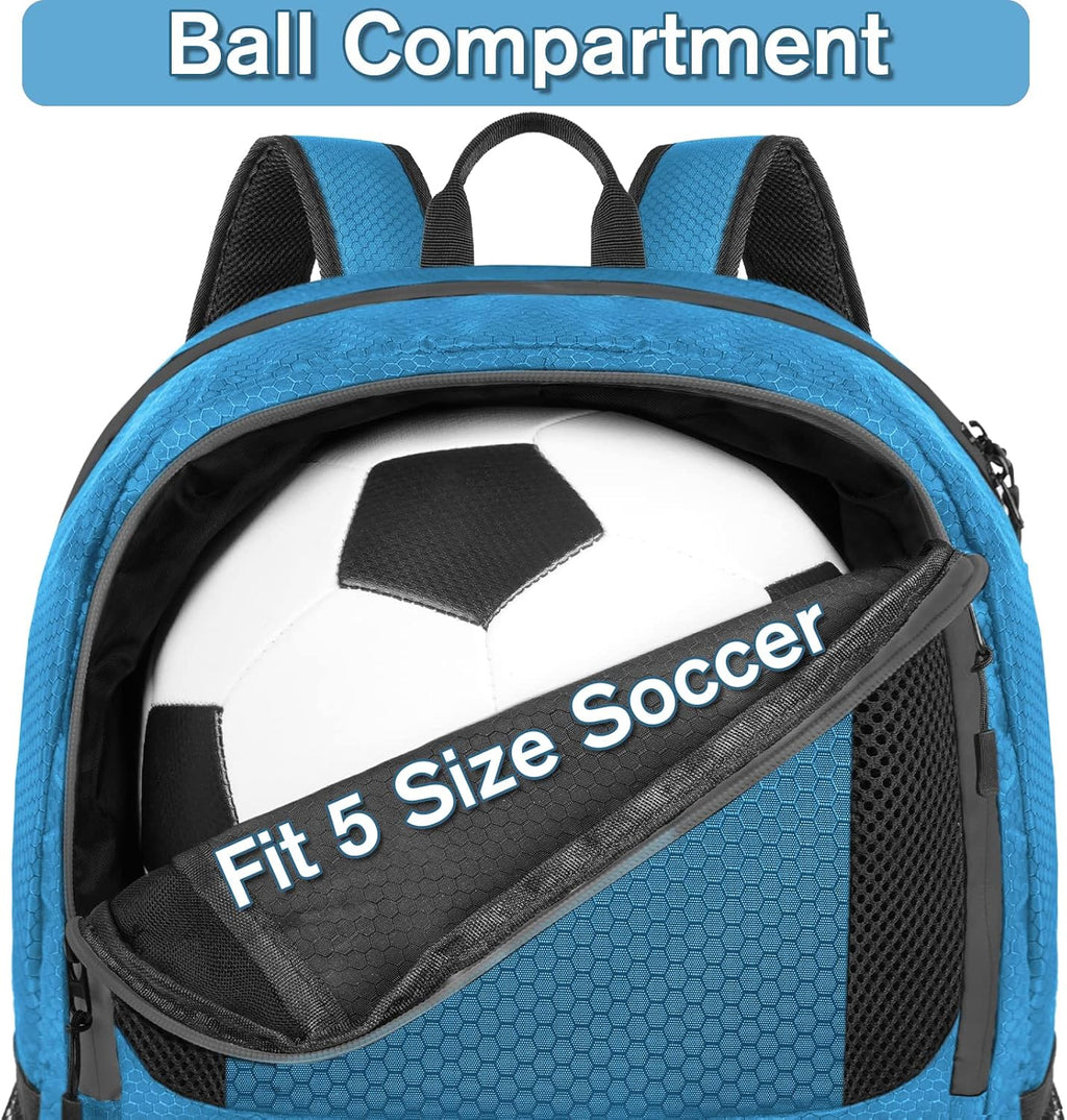 YOREPEK Soccer Backpack - Water-Resistant Sports Bag with Ball Holder | Fits Basketball, Volleyball, Football