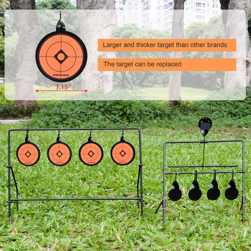 Ideagle BB Gun Targets for Backyard, Heavy Metal Auto Spinning Targets for Shooting, Airsoft Target Pellet Gun for .177 .20 Caliber