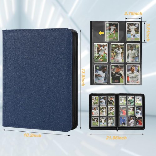 GERMUN Trading Card Binder - Premium 9 Pocket Album for 540 Cards | Double-Sided MTG & TCG Storage (Blue)