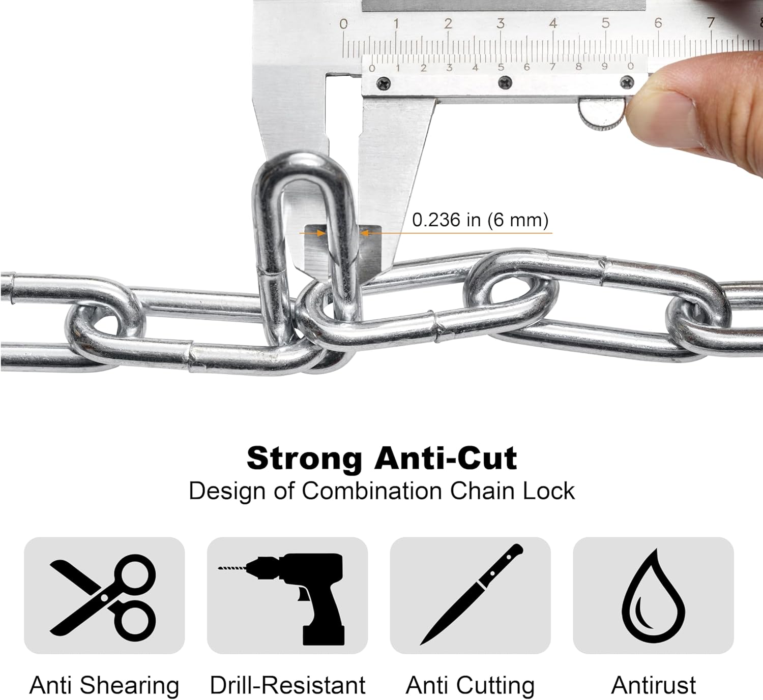 Via Velo Bike Chain Lock - Heavy Duty 5-Digit Resettable Combination Security Lock | 2.95 Ft Rose Red