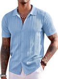 COOFANDY Men's Short Sleeve Polo Shirt - Casual Knit Design for Summer Beach Wear