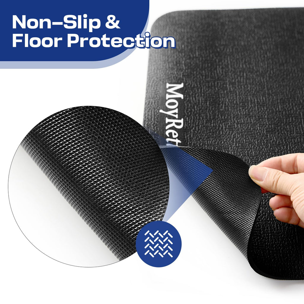 MoyRetty Non-Slip Workout Mat for Under Desk Elliptical(23.62x15.75 inches), Ellipse Leg Exerciser Machine Mat, Suitable for Electric Seated Foot Pedal Exerciser, Stability and Floor Protection