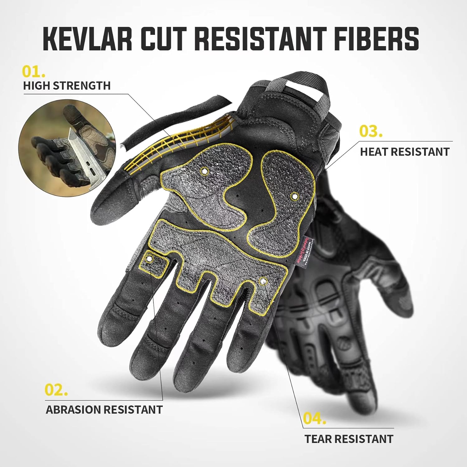 ZUNE LOTOO Tactical Touchscreen Gloves - Kevlar-Lined & TPR Impact Protection for Men | Black/Red/Green/Tan