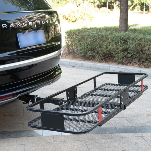 Fouwick Folding Trailer Hitch Mount Cargo Carrier - 500LBS Capacity, 60"x20"x6" Luggage Rack