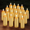 20Pack 15H+ Natural Beeswax Candles Emergency Long Burning [18H+ Inside Candle Lanterns], 3“ Small Bees Wax Pillar Candle Bulk, Survival Candles for Power Outage, Camping, Hurricane