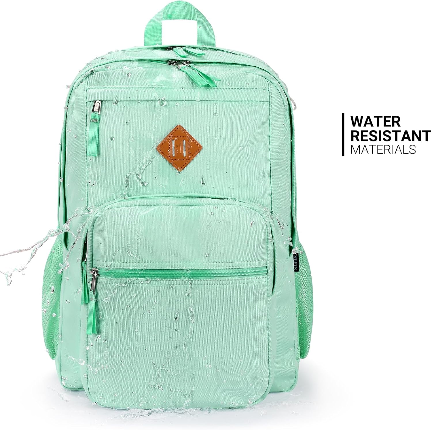 ZORFIN 26L Water Resistant Backpack for College & Travel - Stylish Mint Color