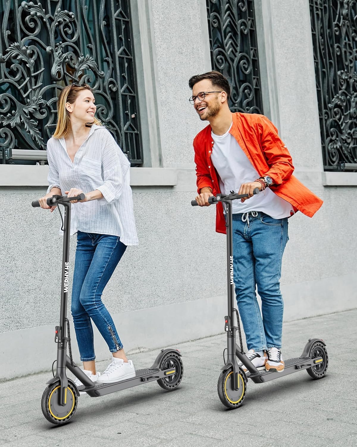 WERHY Electric Scooter - 350W/500W Motor, 19/22 MPH Speed, 15-28 Miles Range, Folding Design for Adults