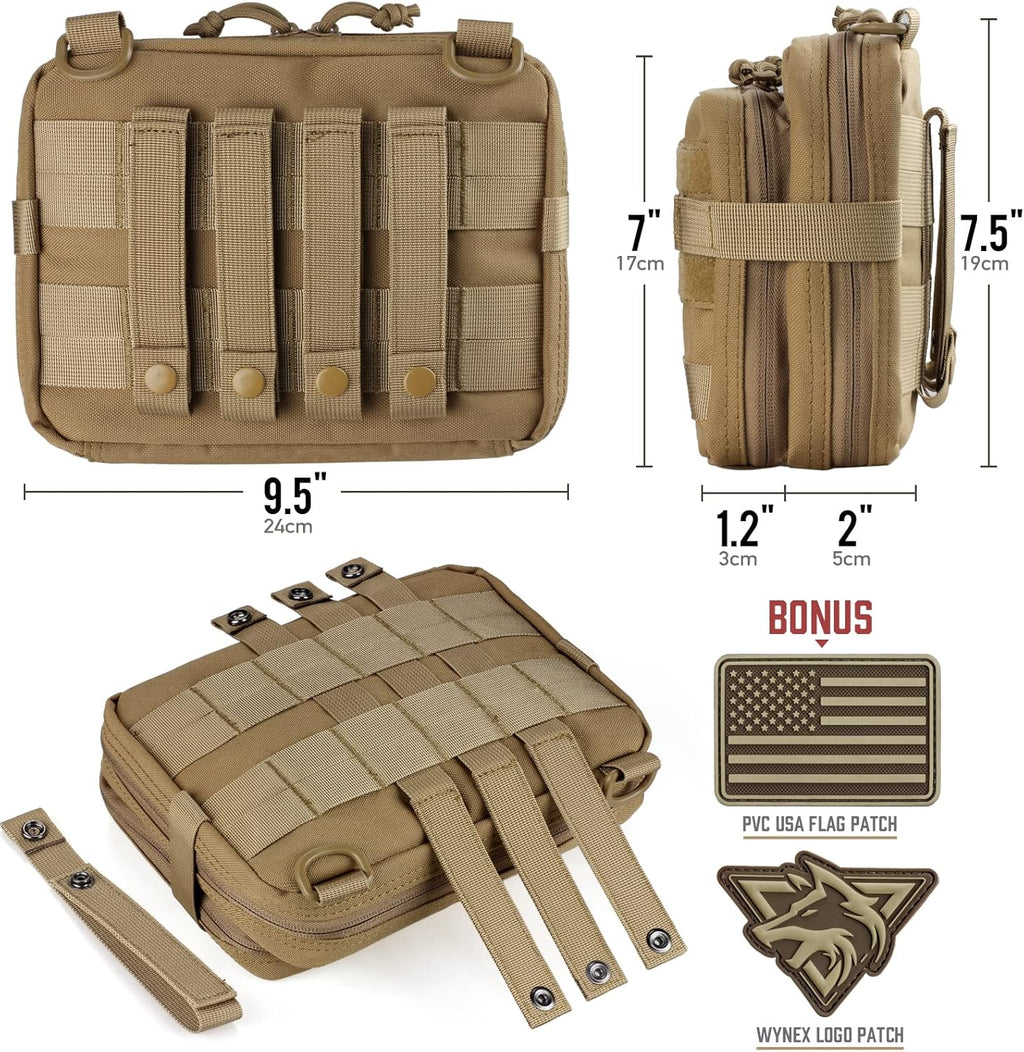 WYNEX Tactical Large Admin Pouch - Double Layer Design | Molle EDC Utility Pouch with Map Sleeve