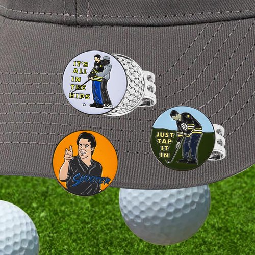 Lunarthos 10PC Golf Hat Clips with Magnetic Ball Markers, Funny Character Designs, 25mm Diameter, Lightweight & Scratch - Free, Ideal Golf Accessories for Men Women