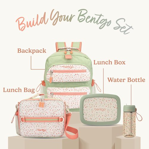 Bentgo Kids Water Bottle (Whimsy & Wonder Collection) - Leak-Proof Durable Tritan 15 oz. Cup for Kids/Toddlers 3+; Flip-Up Safe-Sip Straw for School, Sports, Daycare, Camp & More (Geo Speckle)