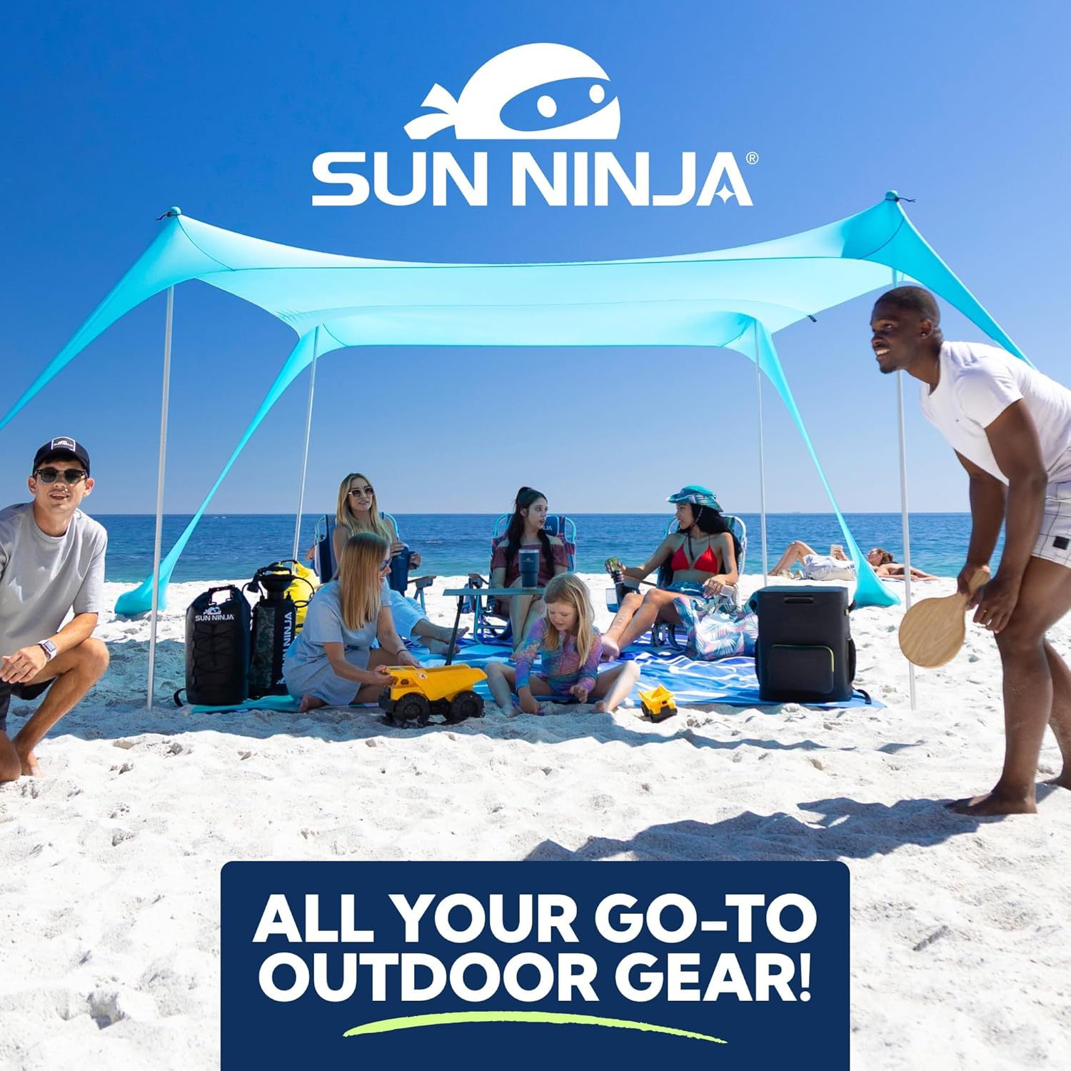 Sun Ninja Backpack Cooler - Insulated Waterproof Beach Bag | Keeps Drinks Cold for 48 Hours - Holds 36 Cans