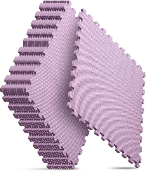 Home Gym Mat - EVA Interlocking Foam Exercise Tiles for Workouts & Play Areas | Blue, 24x24x½ in (12 Pack, 48 SQ FT)