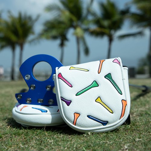 Golf Putter Cover DF3 Mallet Putter Headcover Colorful Tee Golf Club Cover for DF3 Putter with Magnetic Closure fit DF3 Putter