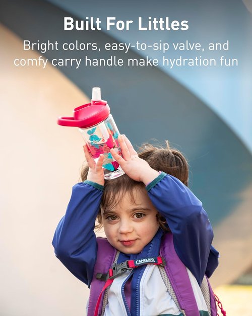 CamelBak Eddy+ Kids Water Bottle - Bite Valve Straw & Eco-Friendly Tritan Renew Material