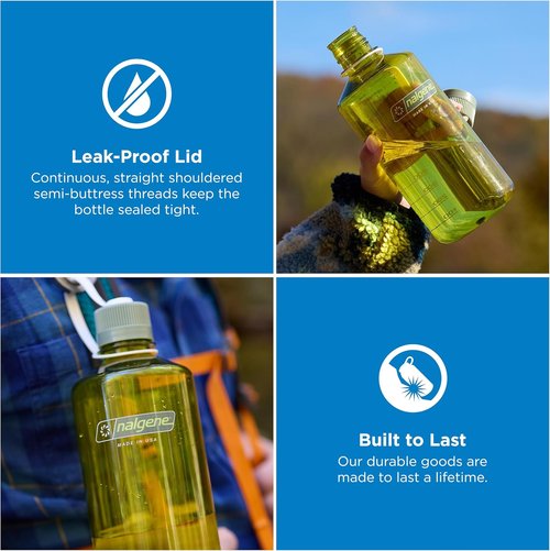 Nalgene Tritan Water Bottle - BPA-Free & Eco-Friendly | 32 Ounces in Endive with Oil Green