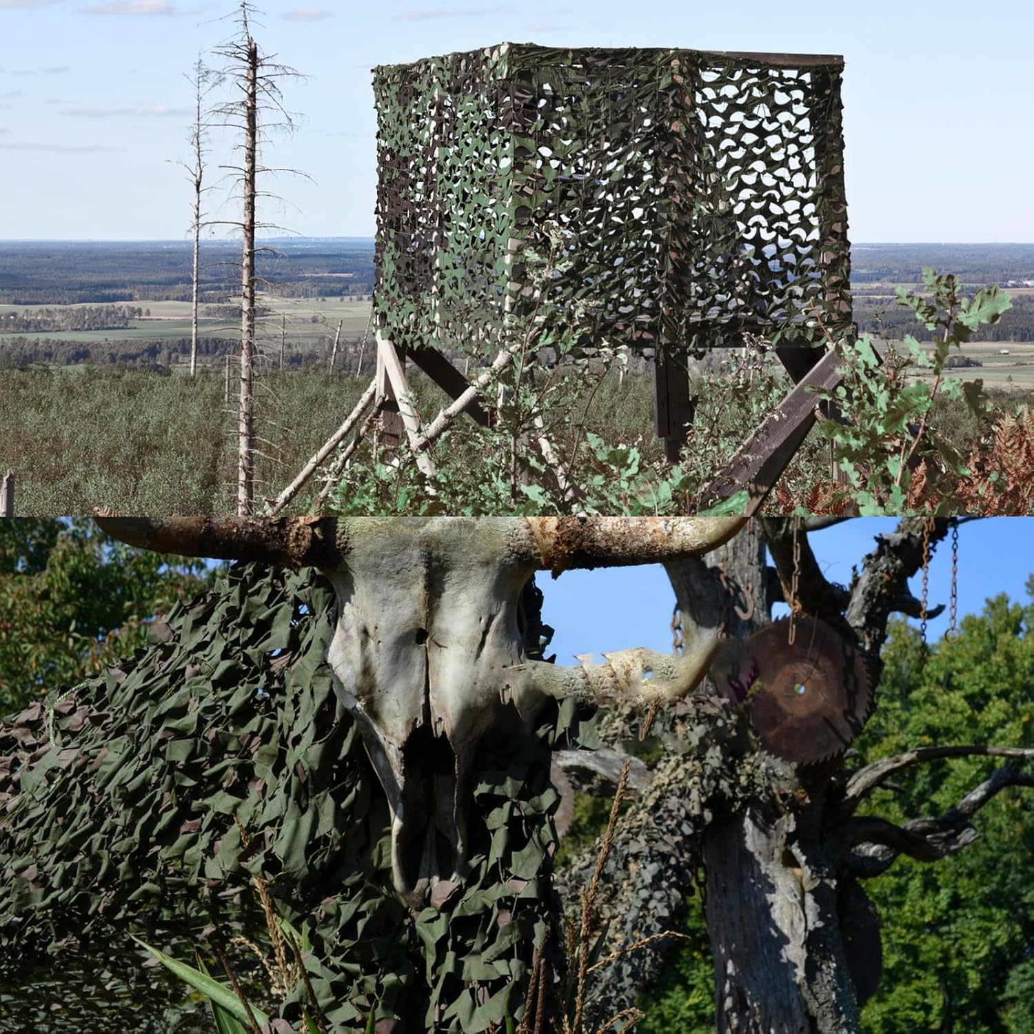 Skiennix Camo Netting - Versatile Camouflage Net for Hunting, Camping, and Decorations | 20x20, 10x20, 10x10 Sizes