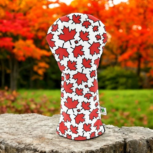 Foretra Canada Maple Leaves Pattern Golf headcovers Novelty Funny Golf Club Covers for Men and Women for Golf Clubs Driver Wood Hybrid Putter Blade Mallet (Driver)