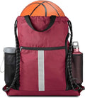 BeeGreen Gym Sack - Heavy-Duty Drawstring Backpack with Shoe Compartment & Water Bottle Holders | Unisex