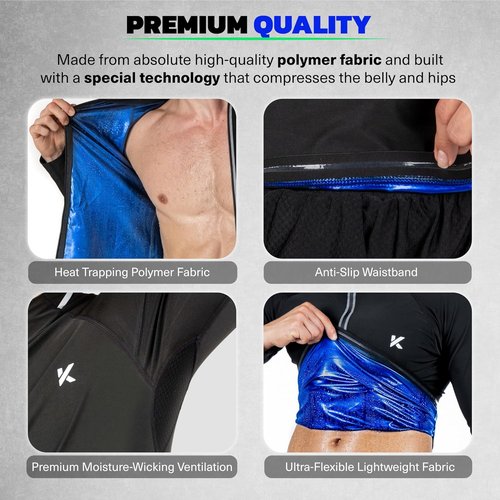 Kewlioo Pro Men's Sauna Suit - Heat Trapping Long Sleeve Shirt for Gym Workouts | Comfortable Fit