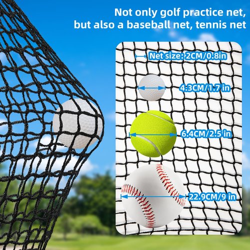Amazgolf 10x10ft Golf Batting Cage with Quick Installation Tool and Rope, Practice Net for Indoor, Outdoor, Ceiling, Garage, Driver, Golf Simulator, Impact Screen